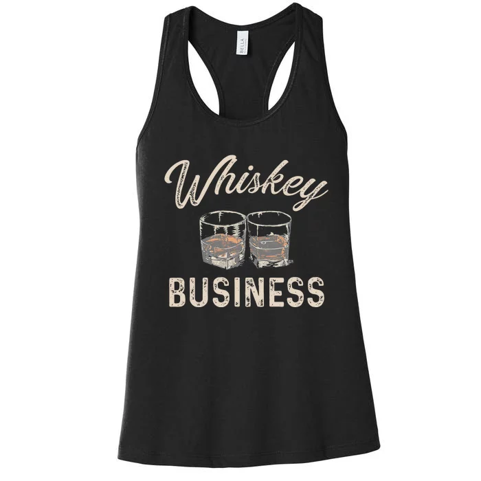 Whiskey Business Funny Vintage Shot Glasses Alcohol Drinking Women's Racerback Tank