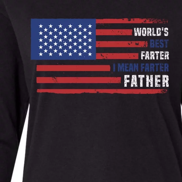 World's Best Farter I Mean Father Funny Gift For Dad T Womens Cotton Relaxed Long Sleeve T-Shirt