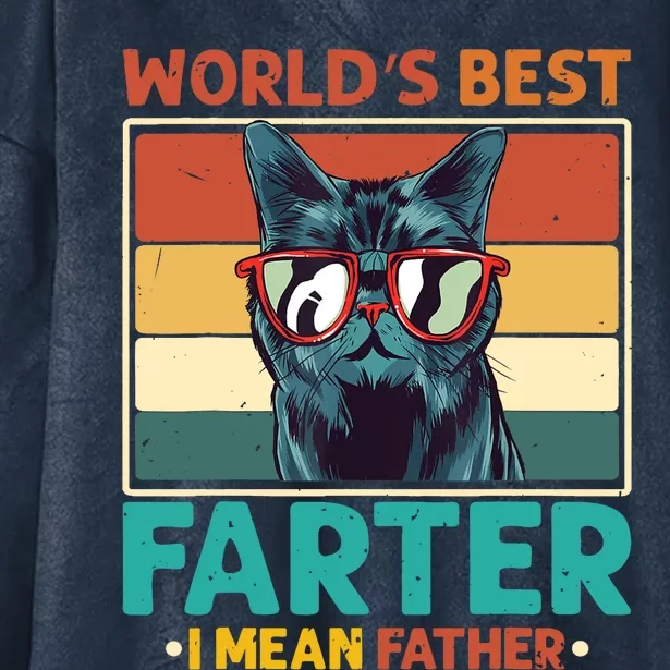 Worlds Best Farter I Mean Father Best Cat Dad Ever Hooded Wearable Blanket