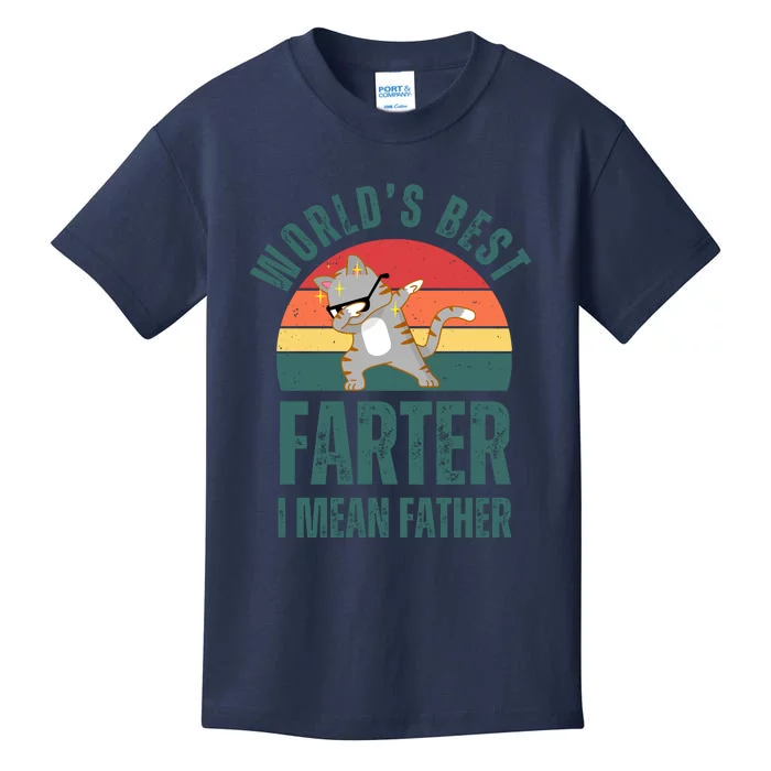 World’s Best Farter I Mean Father Vintage Kids T-Shirt