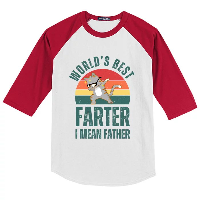 World’s Best Farter I Mean Father Vintage Kids Colorblock Raglan Jersey