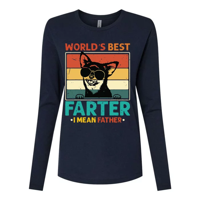 Worlds Best Farter I Mean Father Best Dad Ever Cool Dog Womens Cotton Relaxed Long Sleeve T-Shirt