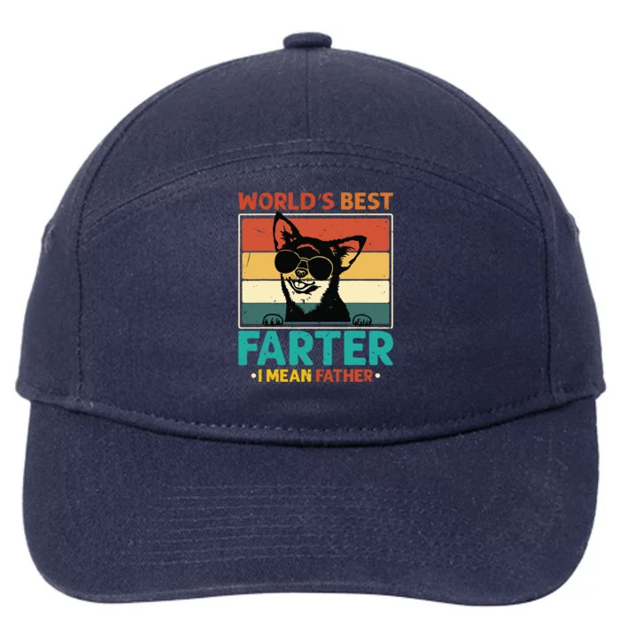 Worlds Best Farter I Mean Father Best Dad Ever Cool Dog 7-Panel Snapback Hat