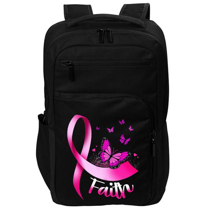 Woman Butterfly Faith Pink Ribbon Cancer Breast Awareness Impact Tech Backpack