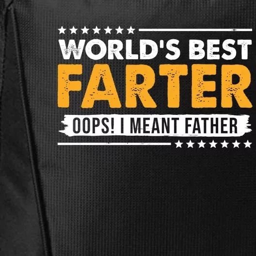 Worlds Best Farter Oops I Meant Father Funny City Backpack