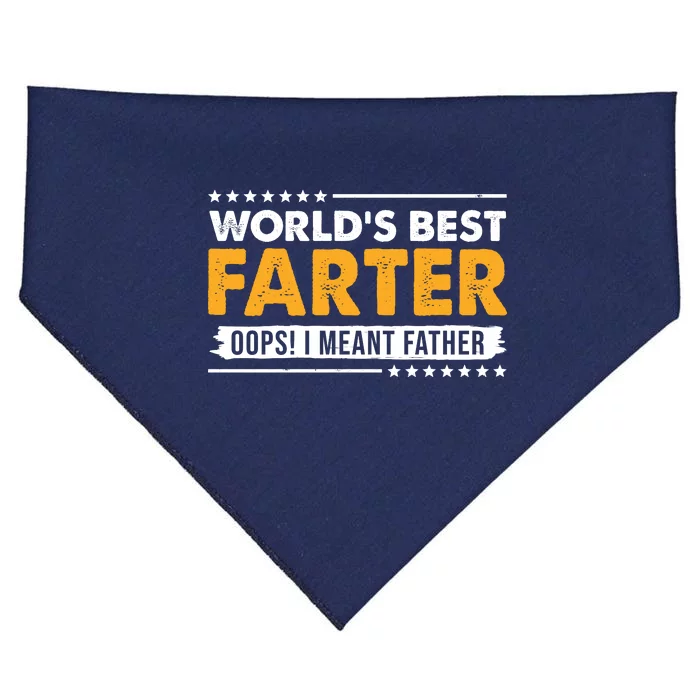 Worlds Best Farter Oops I Meant Father Funny USA-Made Doggie Bandana