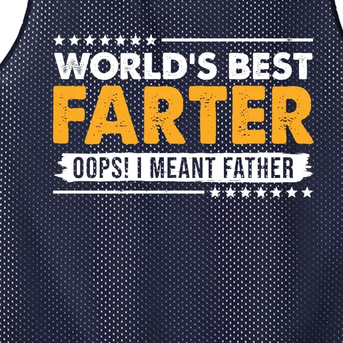 Worlds Best Farter Oops I Meant Father Funny Mesh Reversible Basketball Jersey Tank