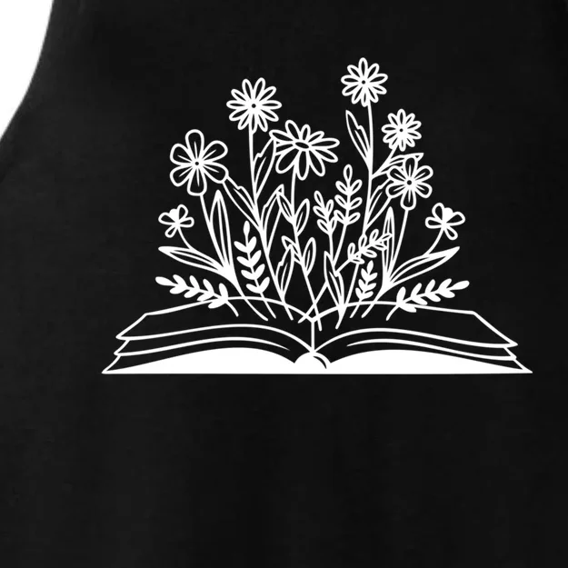 Wildflower Book Funny Reading Book Lover Funny Gift Ladies Tri-Blend Wicking Tank