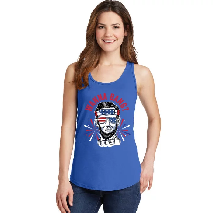 Wanna Bang? Fireworks Director Lincoln Gift Ladies Essential Tank