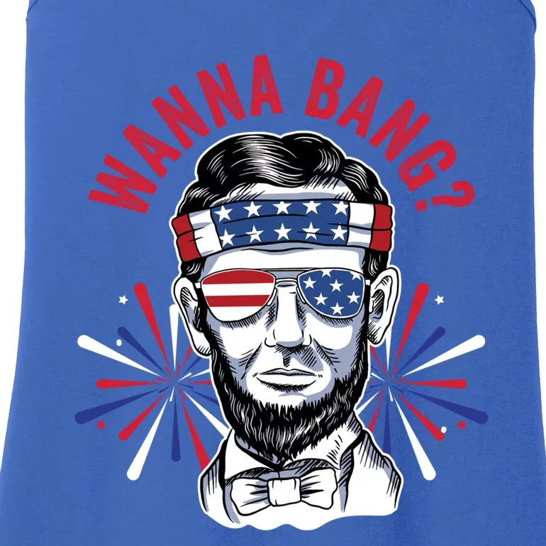 Wanna Bang? Fireworks Director Lincoln Gift Ladies Essential Tank