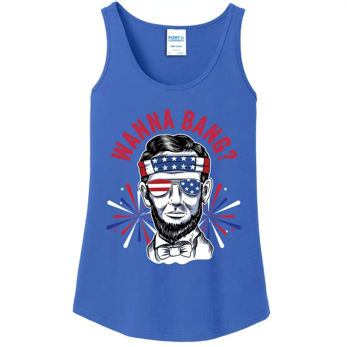 Wanna Bang? Fireworks Director Lincoln Gift Ladies Essential Tank