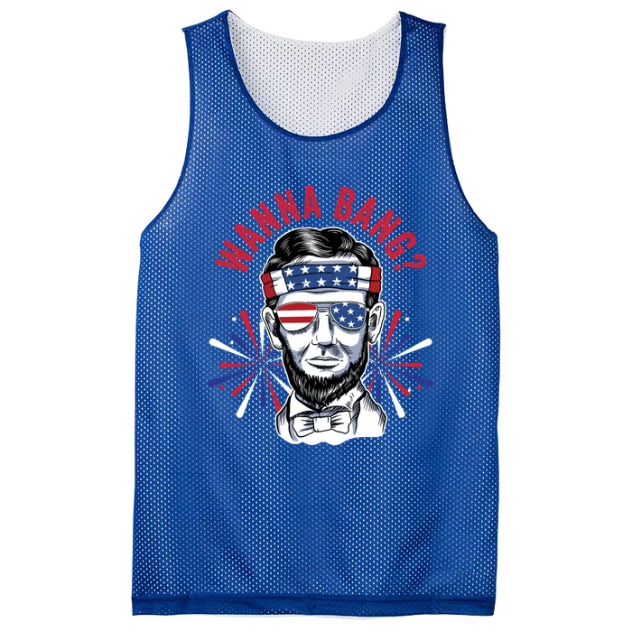 Wanna Bang? Fireworks Director Lincoln Gift Mesh Reversible Basketball Jersey Tank