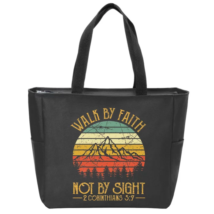 Walk By Faith Not By Sight Bible Verse Gift Christian Zip Tote Bag