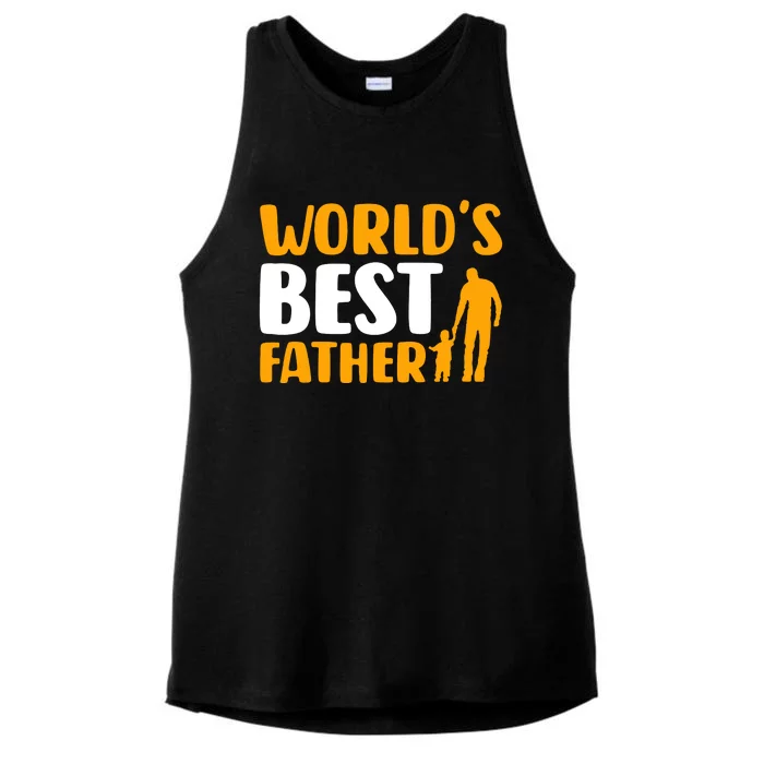 WorldS Best Father Ladies Tri-Blend Wicking Tank