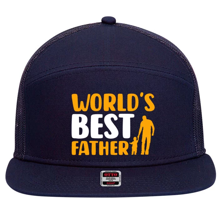 WorldS Best Father 7 Panel Mesh Trucker Snapback Hat