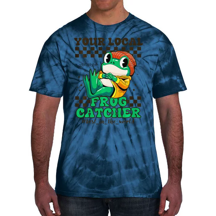 WorldS Best Frogcatcher Funny Frog Hunter Tie-Dye T-Shirt