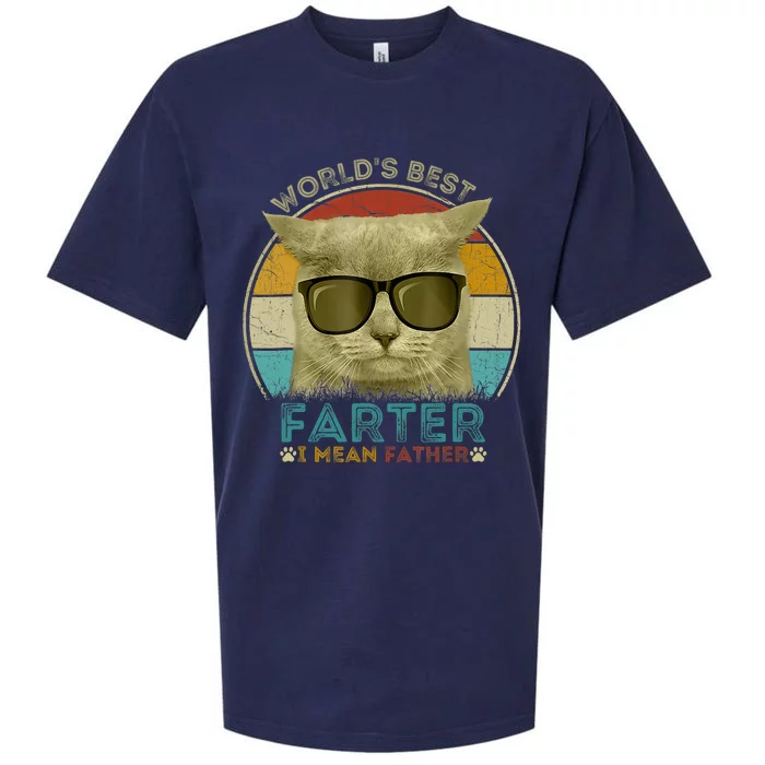 Worlds Best Farter I Mean Father Best Cat Dad Ever Sueded Cloud Jersey T-Shirt