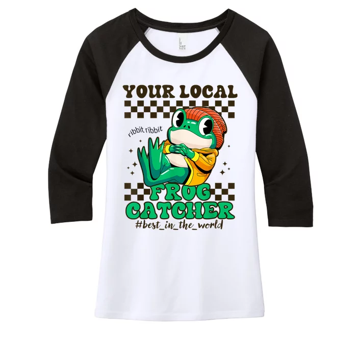 Worlds Best Frog Catcher For Funny Frogs Women's Tri-Blend 3/4-Sleeve Raglan Shirt