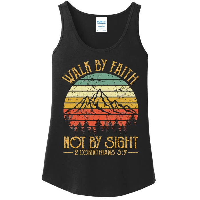 Walk By Faith Not By Sight Bible Verse Gift Christian Ladies Essential Tank