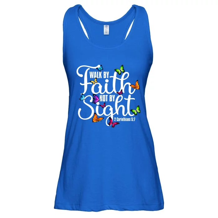 Walk By Faith Not By Sight 2 Corinthians 5 7 Butterfly Art Gift Ladies Essential Flowy Tank