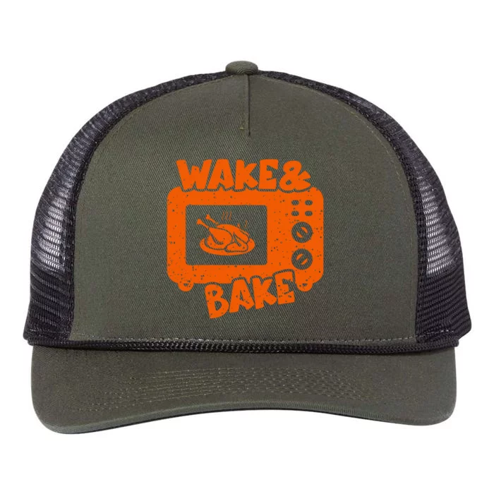 Wake & Bake Feast Meal Dinner Chef Retro Rope Trucker Hat Cap