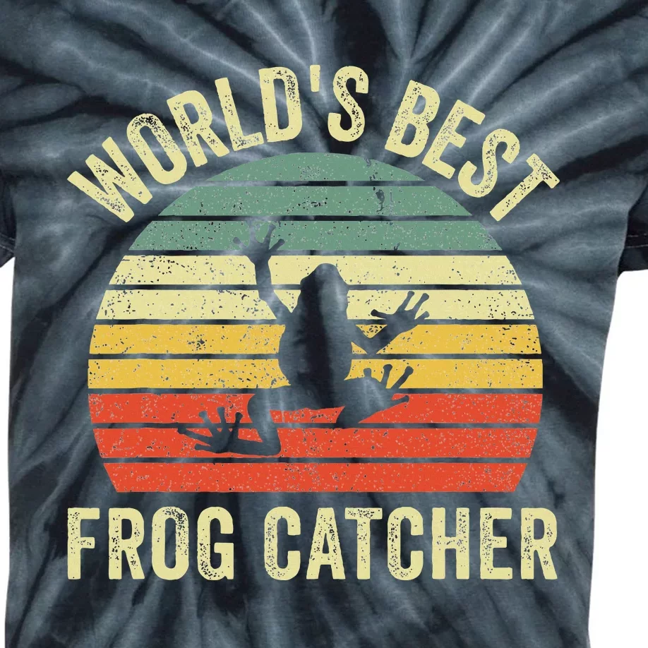 WorldS Best Frog Catcher Frog Hunter Kids Tie-Dye T-Shirt