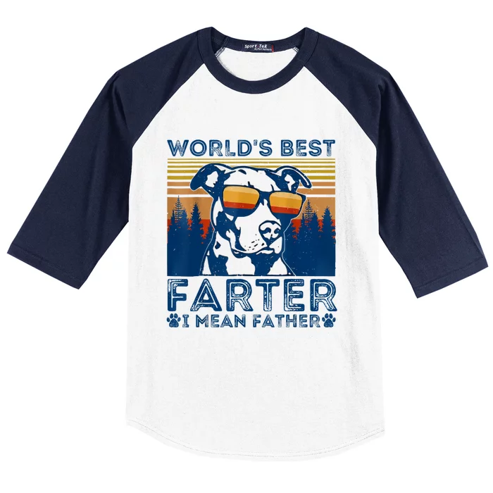 Worlds Best Farter I Mean Father Best Dad Ever Cool Dog Baseball Sleeve Shirt