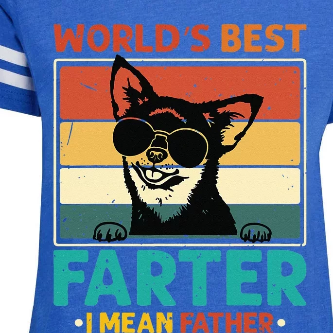 Worlds Best Farter I Mean Father Best Dad Ever Cool Dog Enza Ladies Jersey Football T-Shirt