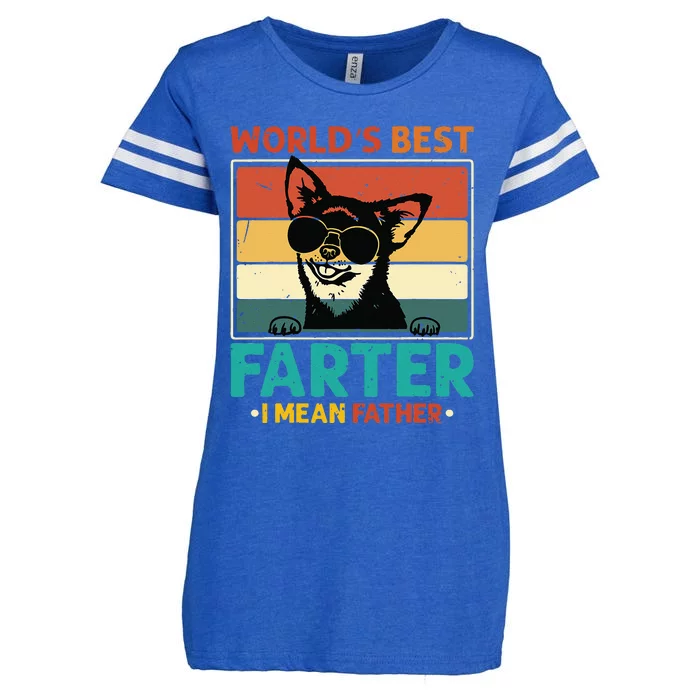 Worlds Best Farter I Mean Father Best Dad Ever Cool Dog Enza Ladies Jersey Football T-Shirt