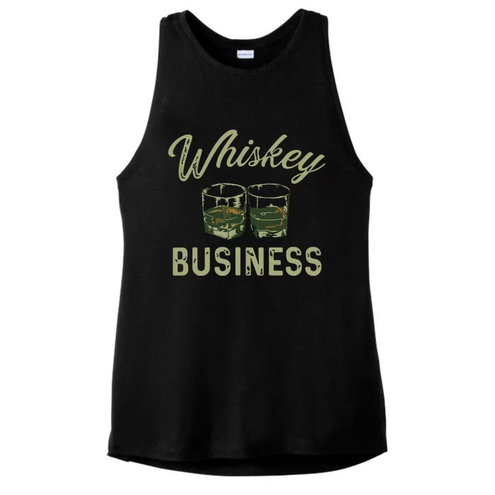 Whiskey Business Funny Vintage Shot Glasses Alcohol Drinking Ladies Tri-Blend Wicking Tank