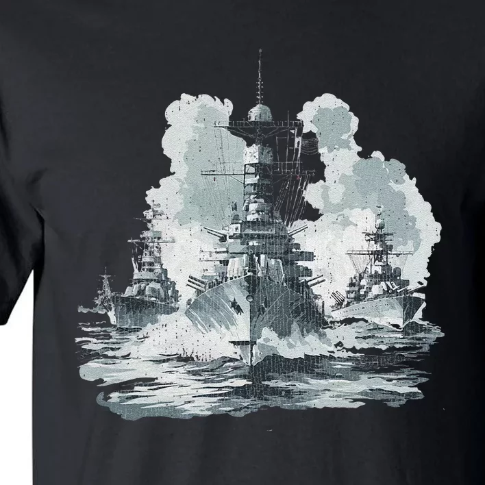 Warship Battleship Formation Naval Warfare Tall T-Shirt