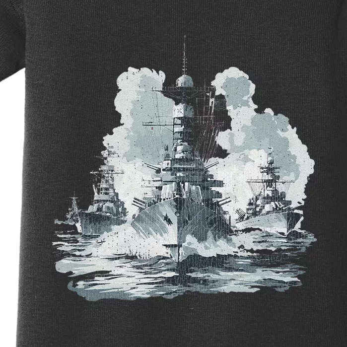 Warship Battleship Formation Naval Warfare Baby Bodysuit