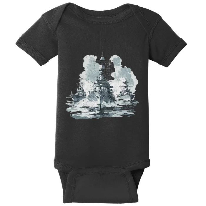 Warship Battleship Formation Naval Warfare Baby Bodysuit