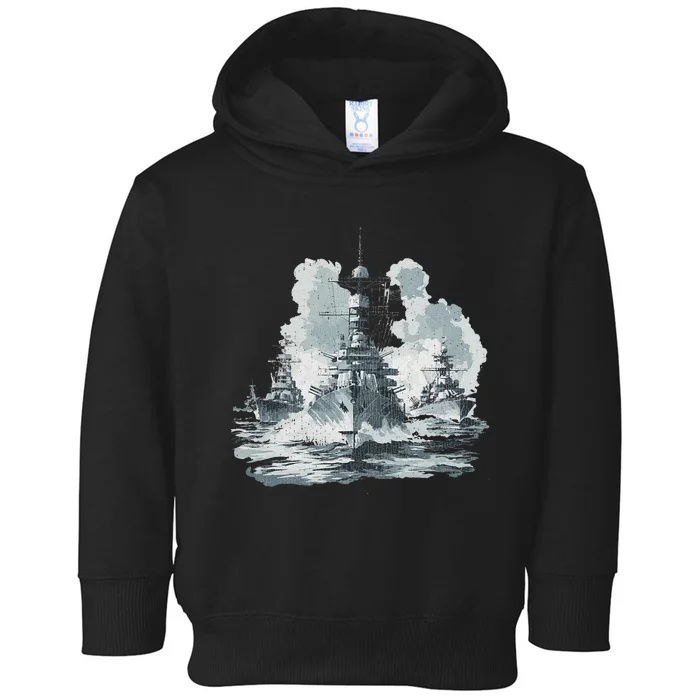 Warship Battleship Formation Naval Warfare Toddler Hoodie