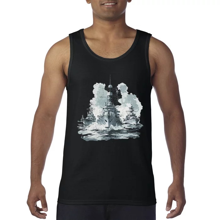 Warship Battleship Formation Naval Warfare Tank Top