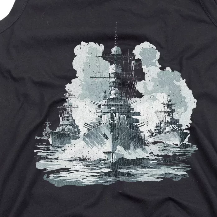 Warship Battleship Formation Naval Warfare Tank Top