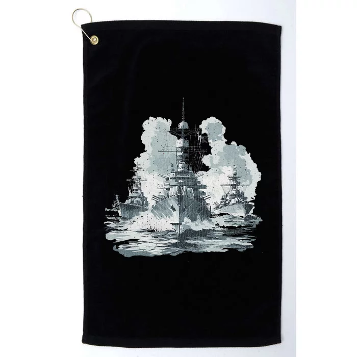 Warship Battleship Formation Naval Warfare Platinum Collection Golf Towel