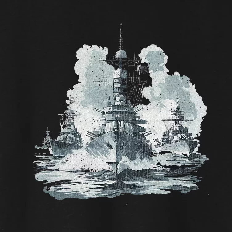 Warship Battleship Formation Naval Warfare Women's Crop Top Tee