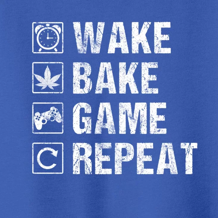 Wake Bake Game Repeat Video Game Weed Smoker Pot Gift Toddler T-Shirt