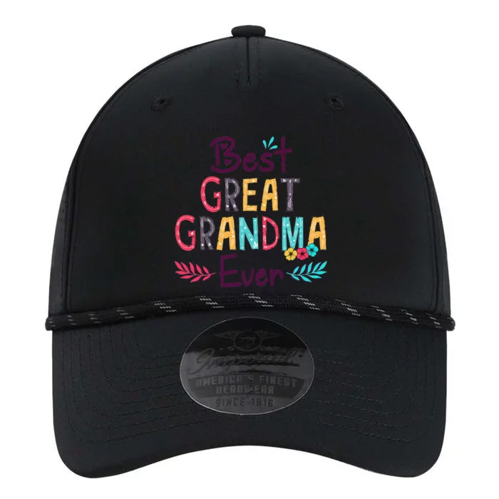 Womens Best Great Grandma Ever Floral Decoration Performance The Dyno Cap