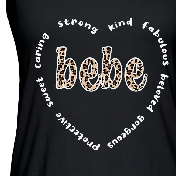 Womens Bebe Grandmother Heart Bebe Grandma Appreciation Ladies Essential Flowy Tank