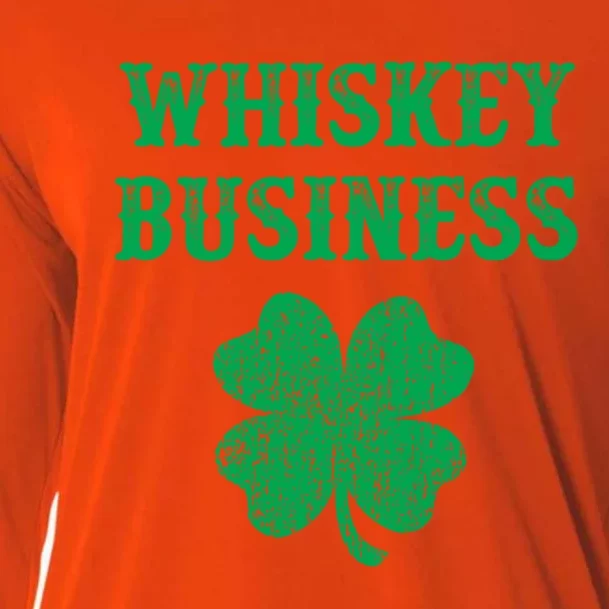 Whiskey Business Gift St Patricks Day Shamrock Funny Cooling Performance Long Sleeve Crew