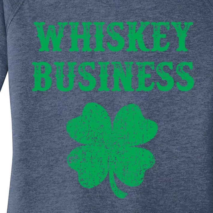 Whiskey Business Gift St Patricks Day Shamrock Funny Women's Perfect Tri Tunic Long Sleeve Shirt