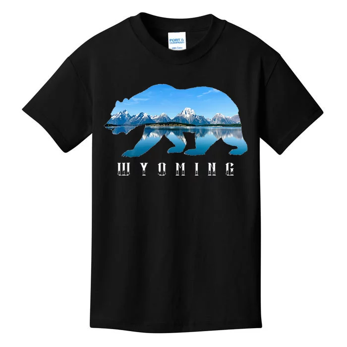 Wyoming Bear & Grand Teton National Park Image Souvenir Kids T-Shirt