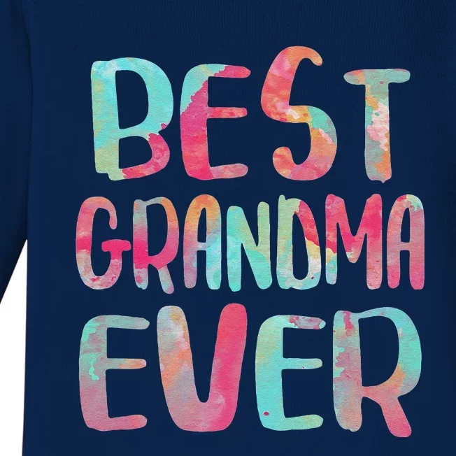 Womens Best Grandma Ever Mother's Day Baby Long Sleeve Bodysuit