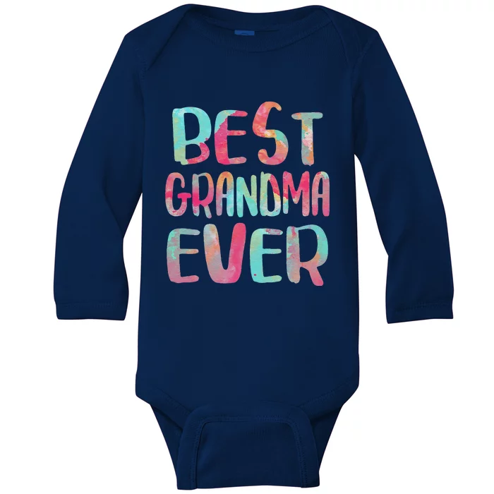 Womens Best Grandma Ever Mother's Day Baby Long Sleeve Bodysuit