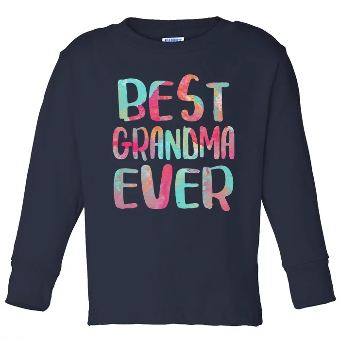 Womens Best Grandma Ever Mother's Day Toddler Long Sleeve Shirt