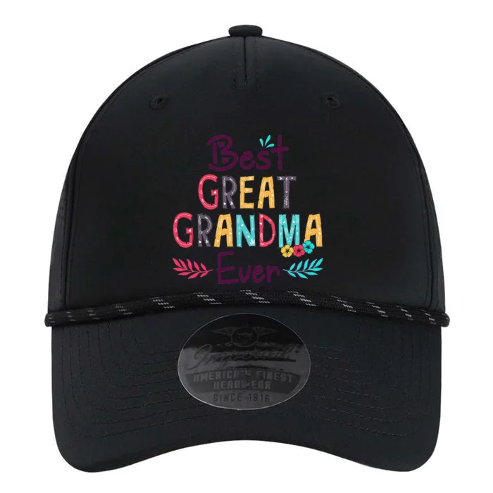 Womens Best Great Grandma Ever Floral Decoration Performance The Dyno Cap