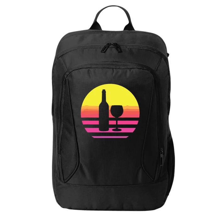 Wine Bottle Glass Retro Style Vintage City Backpack