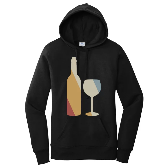 Wine Bottle Glass Retro Style Vintage Women's Pullover Hoodie